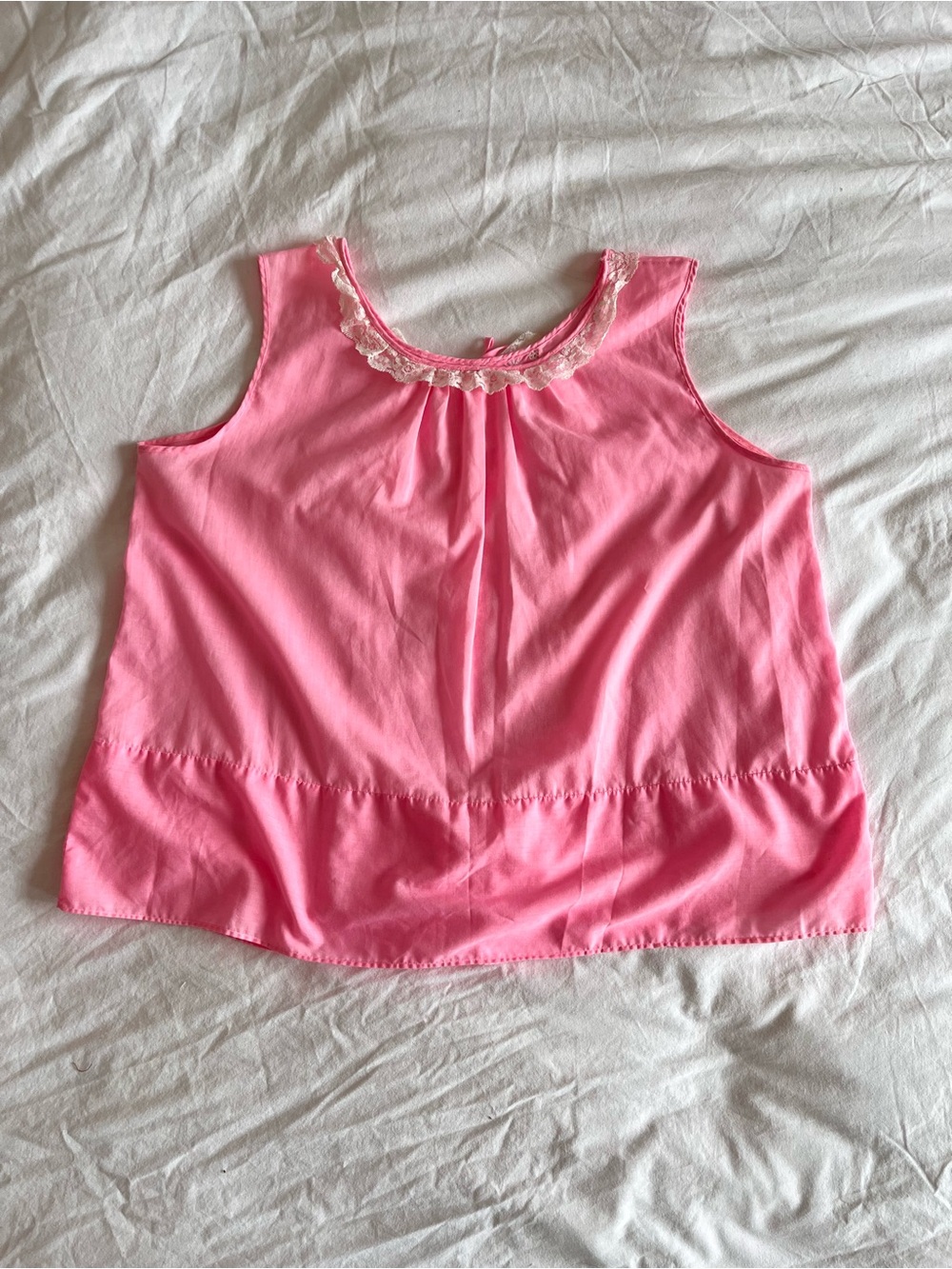 vintage 60s / 70s authentic hippie pink cotton sleeveless peplum top - Picture 4 of 4